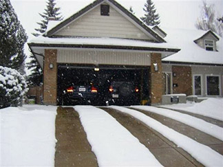Radiant heated driveway (with heated tire tracks)